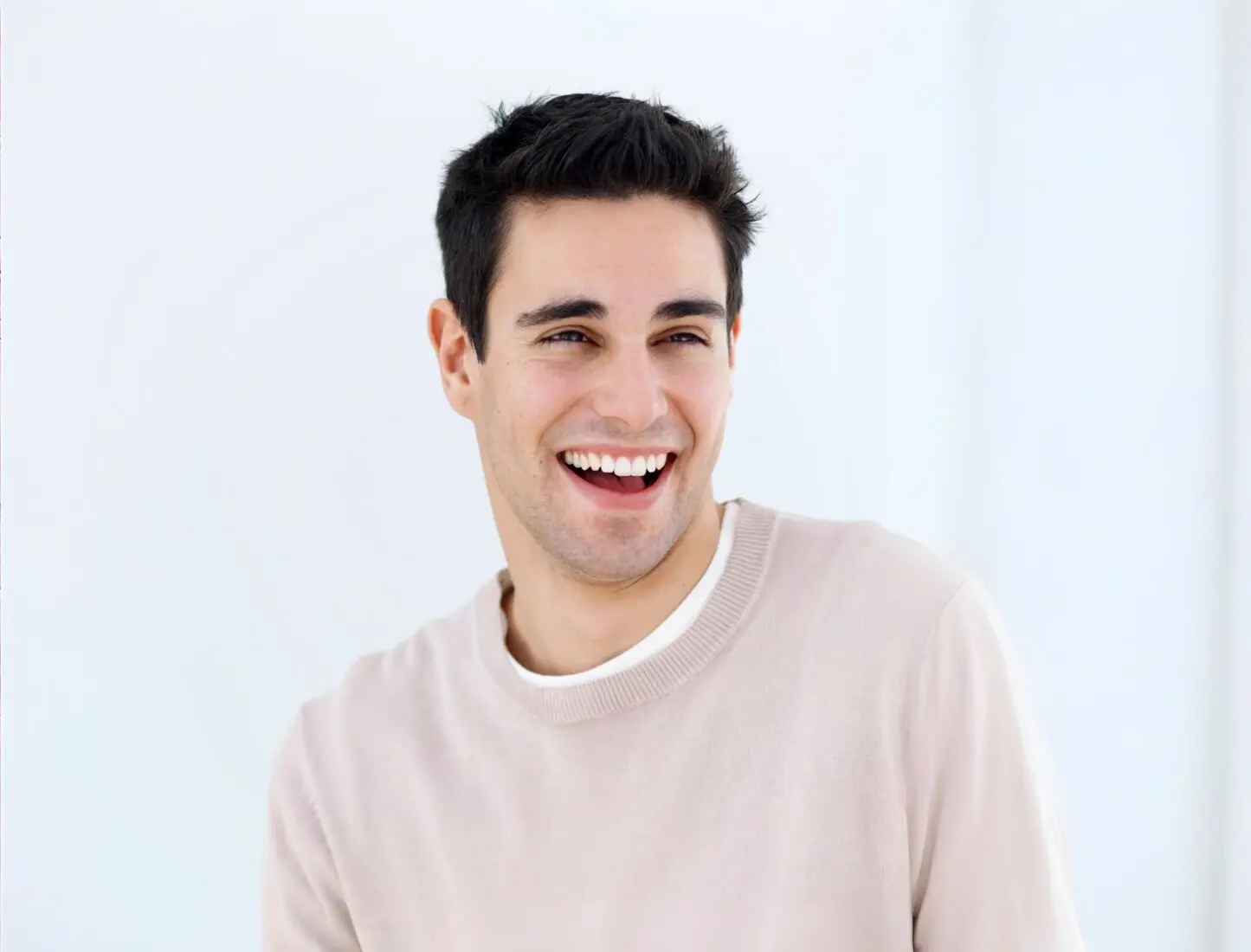 A relaxed man smiling